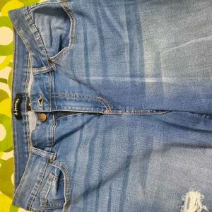 Distressed Blue Flare Jeans