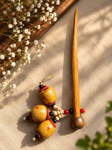 Pack of Two Handcrafted Wooden Hair Sticks