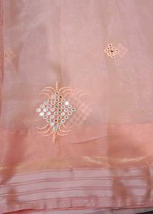 Elegant Pink Embroidered Saree