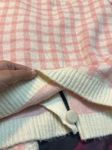 Cute Pink Plaid Cardigan