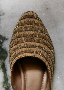 Embellished Gold Flats