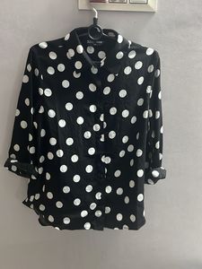 Chic Black & White Polka Dot Shirt