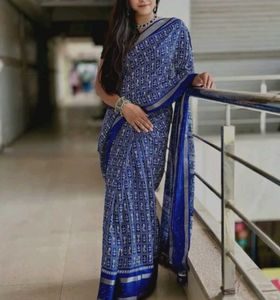 New Navy Blue saree with blouse piece