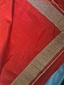 Elegant Red Saree with Gold Border