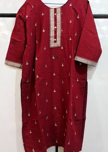 Elegant Maroon Kurta Set with Dupatta