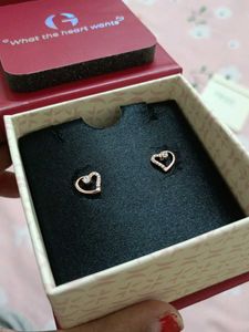 rose gold beautiful heart earring