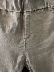 Light Grey Elastic Waist Jeans