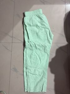 Mint Green Embroidered Pants