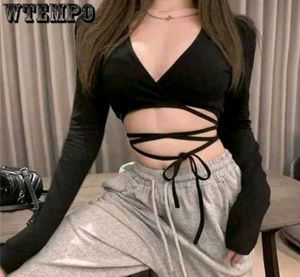 Black Wrap Crop Top