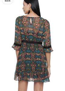 Chumbak Women’s Floral Dress |M| Knee-Length