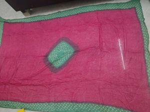 Vibrant Pink &amp; Green Bandhani odhna