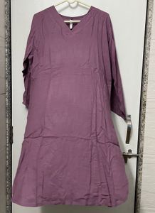 Elegant V-Neck Purple Dress