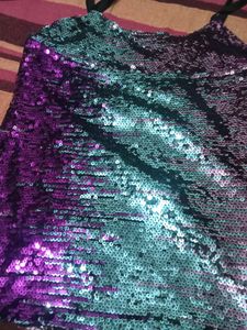 Multicolour Party Wear Sequence Crop Top 34 Bust
