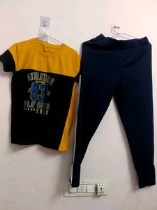 Athletic T-shirt and Pants Set,pant new never used