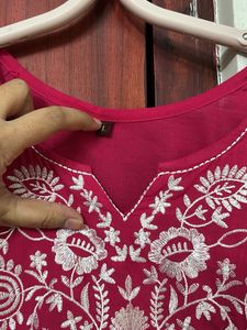 Jaipur Fabrics Embroidered Pink Kurta