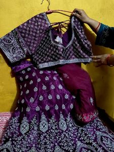 Exquisite Embroidered wine Lehenga Choli