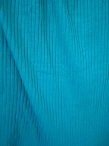 Green Ribbed Off-Shoulder Top