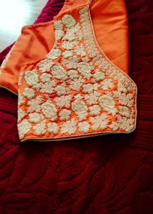Embroidered Orange Ethnic Vest