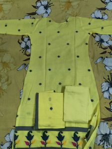 Yellow Embroidered Kurta Set