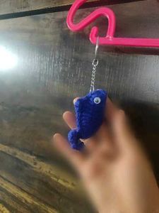 Cute Blue Fish Keychain