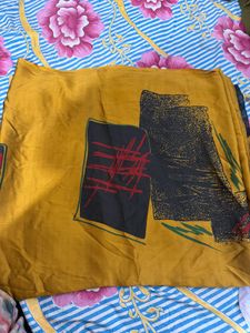 Vibrant Yellow Saree with Geometric Print