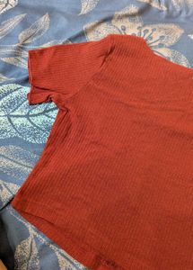 Cute Red Button-Up Top