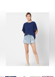 ONLY Casual Regular Sleeves SolidWomen Blue Top