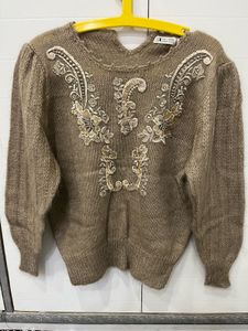 Vintage Embellished Knit Sweater