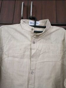 Men's Beige Khadi Kurta