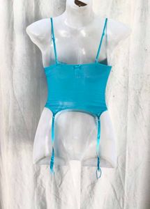 4410. Teal Lace Corset with Garter Straps