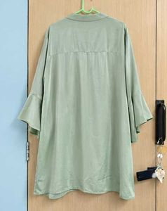 Chic Sage Green Ruffle Sleeve Top