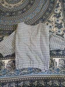 Cute Plaid Ruched Long Sleeve Top