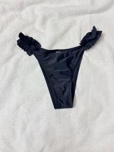 Black Bikini Bottom with Ruffles