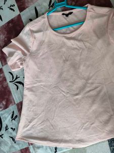 New Pink Ribbed T-shirt