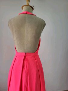 Stunning Hot Pink Halter Neck Dress