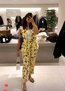 Floral lemon print two piece set