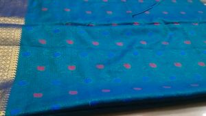 Elegant Blue Saree with Golden Border