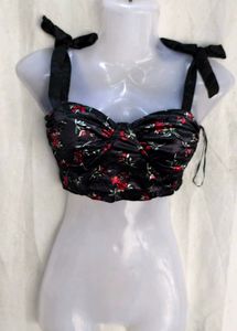 Floral Print Bustier Top