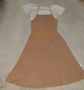 Cute Button-Up Strap Dress with Tee