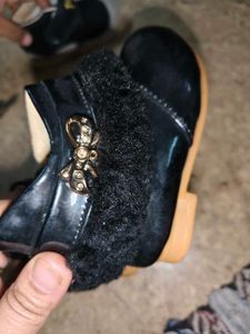 Cute Black Baby Booties