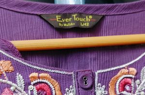 Purple Embroidered Kurta with Pants Set