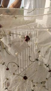 white floral net top