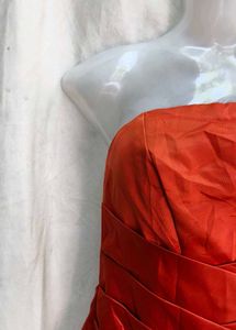 orange satin gown