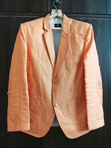 Men's Peach Linen Blazer