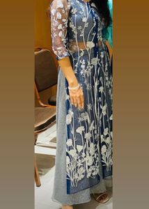 Sparkling Metallic Sheer Kurta with Crop