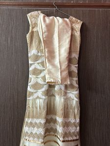 Gold &amp; White Embellished Dress