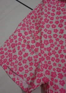 Pink Floral Print Top