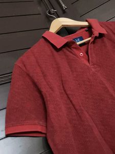 Louis Philippe Men Classic Red Polo T-shirt
