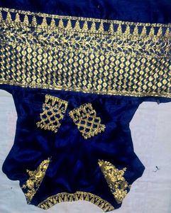 Premium Women's Navy Blue Silk Embroidered Gown wi