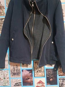 navy hard cotton jacket  with blanket interior